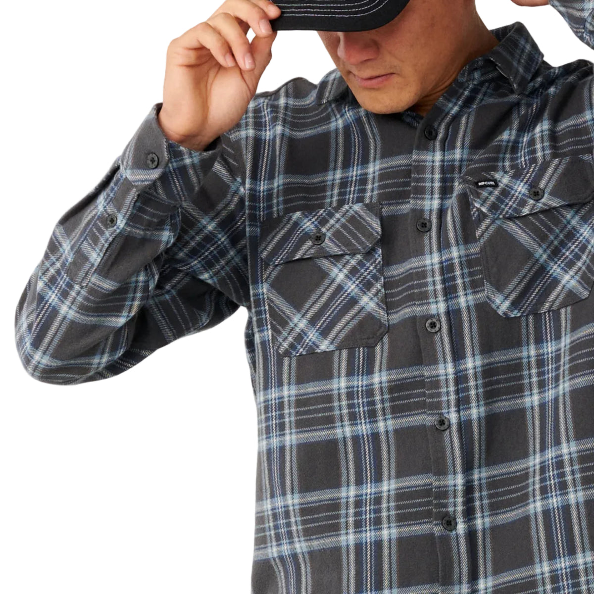 Rip Curl Mens Premium Surf Griffin Flannel Shirt - Washed Black