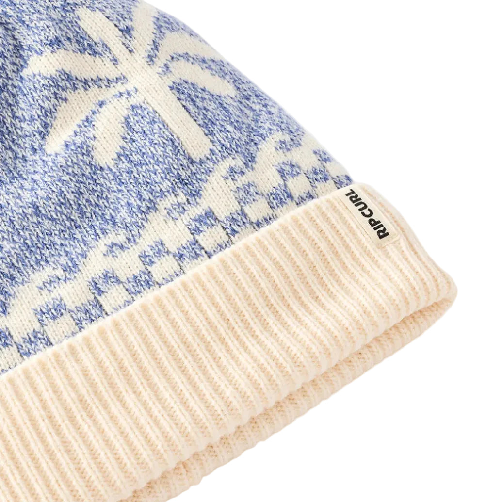 Rip Curl Jacquard Pom Pom Beanie - Mid Blue