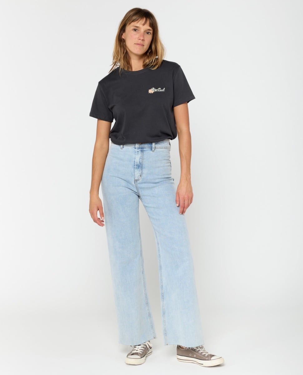 Rip Curl Womens Waikiki Standard Tee - Washed Black