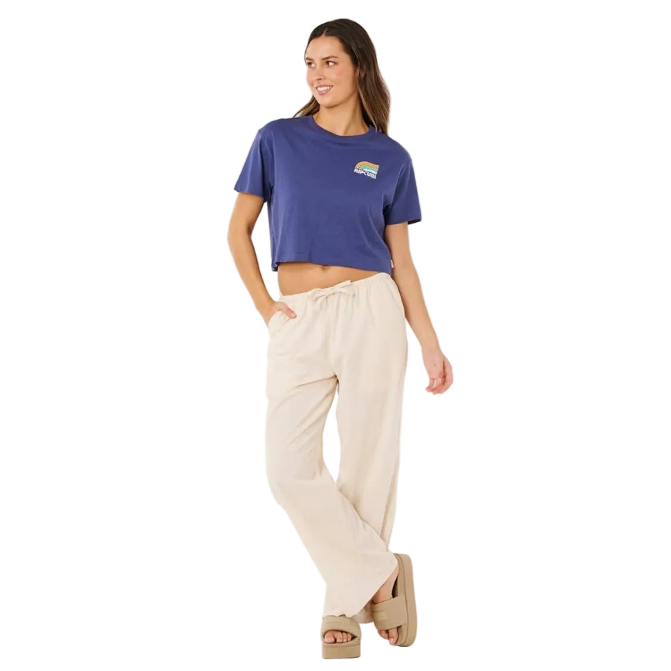 Rip Curl Surf Side Cropped Tee - Navy