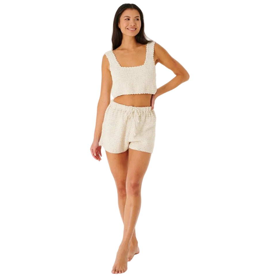 Rip Curl Oceans Together Women's Crochet Top Tank - Off White
