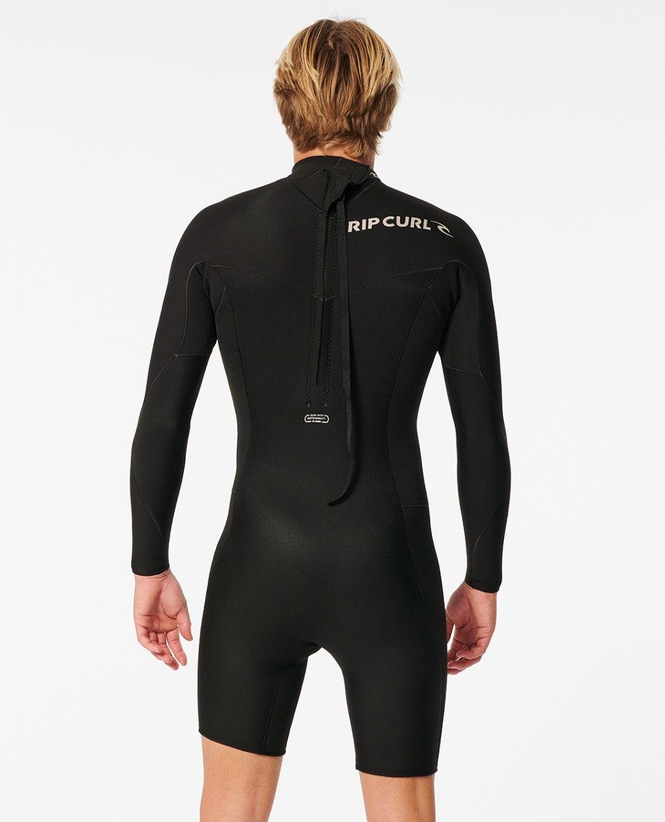 Rip Curl Men's Dawn Patrol Long Sleeve 2mm Back Zip Shorty Wetsuit 2024 - Black