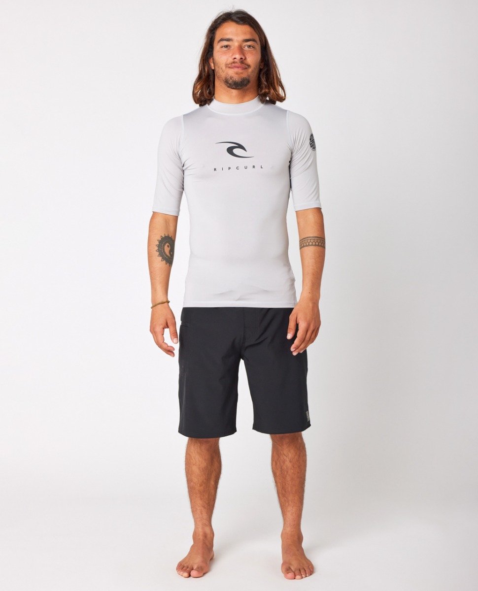 Rip Curl Corps Short Sleeve UV Top - Light Grey