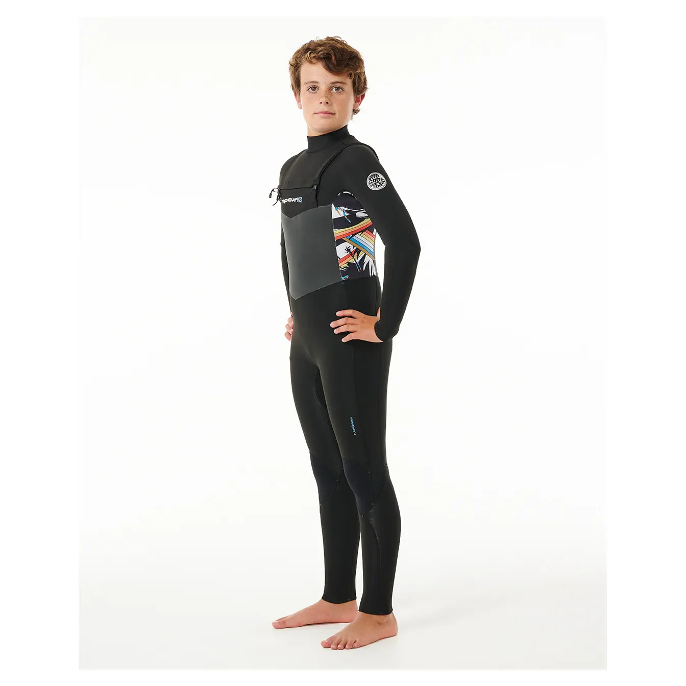Rip Curl Junior Dawn Patrol 4/3 Chest Zip Wetsuit - Black/Multi - Buy online today