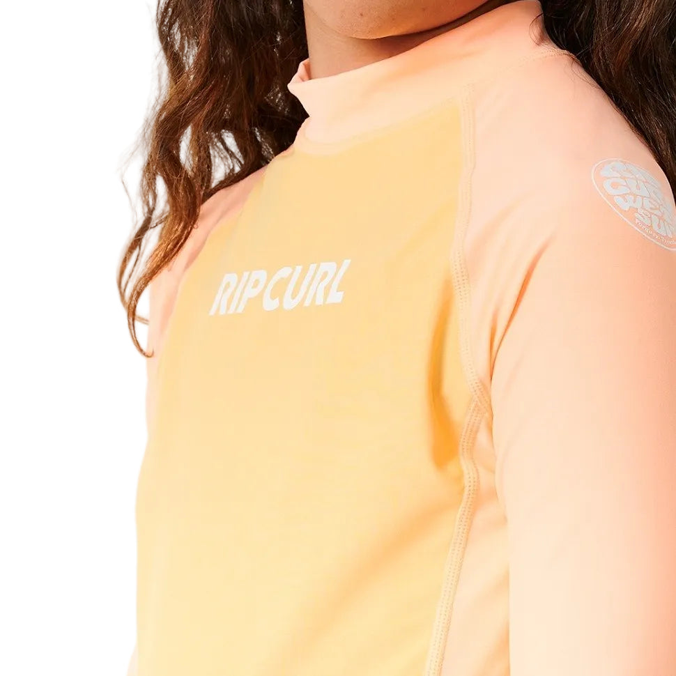 Rip Curl Classic Surf Long Sleeve Girls Rash Vest - Orange