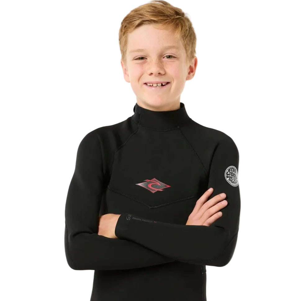 Rip Curl Kids Dawn Patrol Back Zip 4/3mm Wetsuit 2026 - Black
