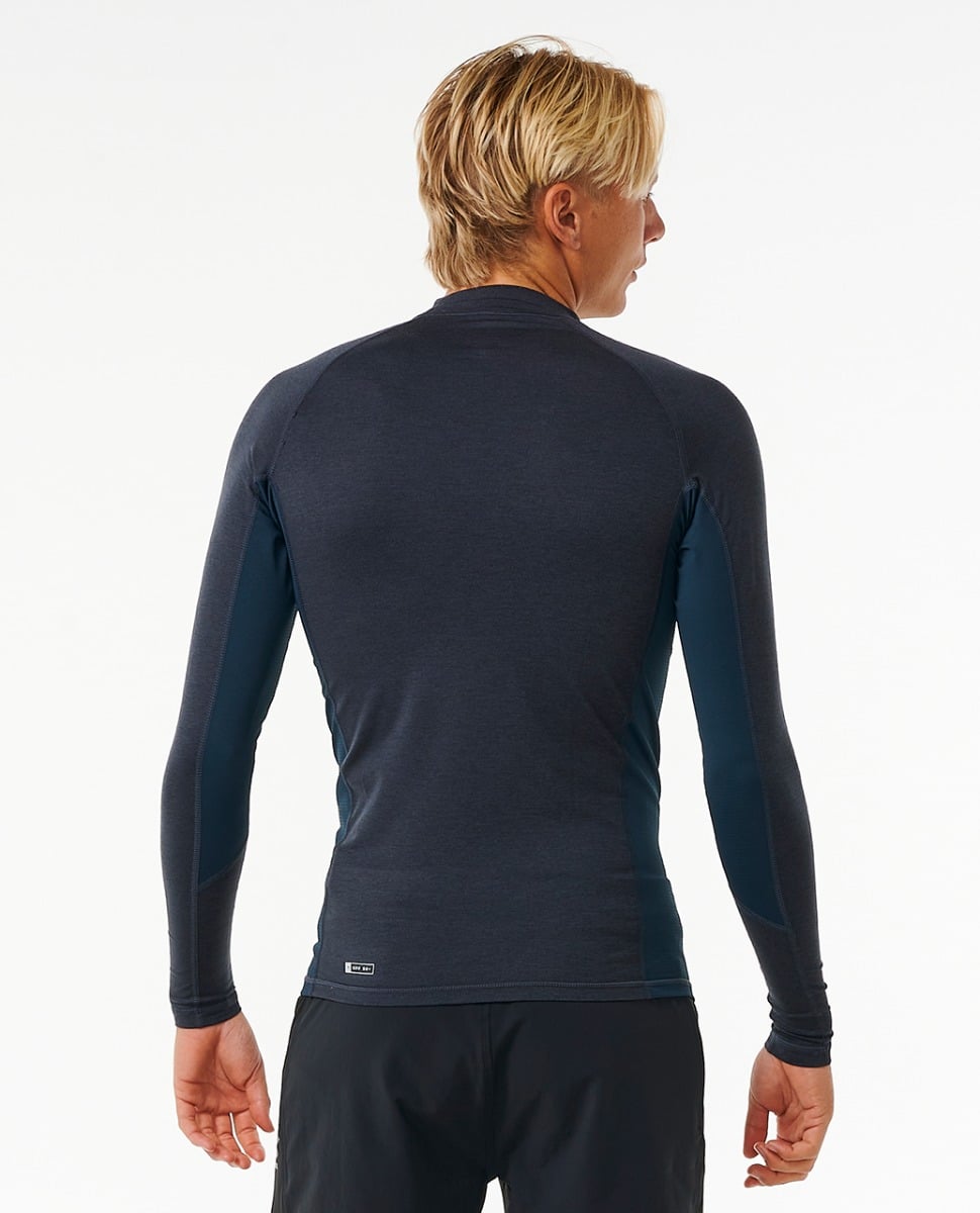 Rip Curl Dawn Patrol UPF Perf Mens Long Sleeved Rash Vest - Navy Marle