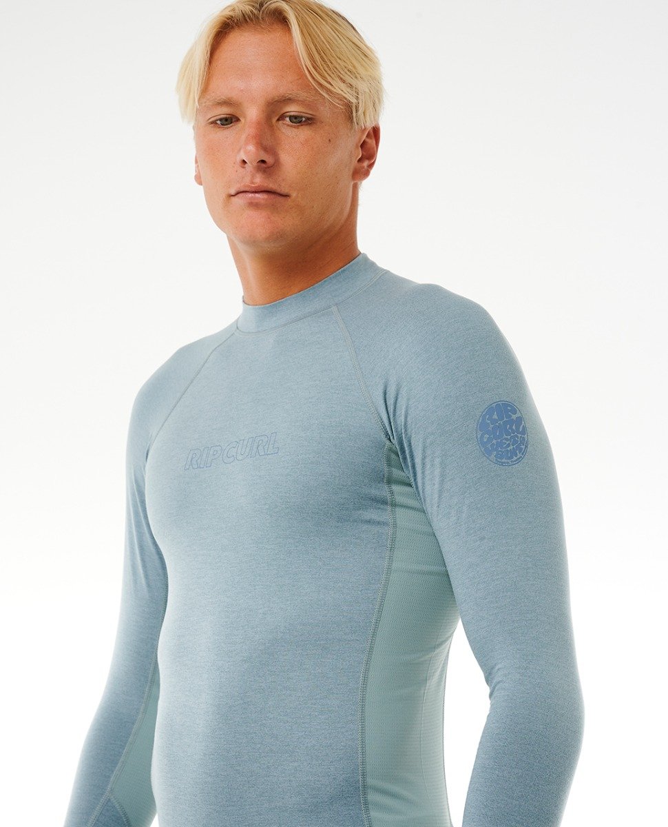 Rip Curl Dawn Patrol UPF Perf Men's Long-Sleeved Rash Vest - Mineral Blue