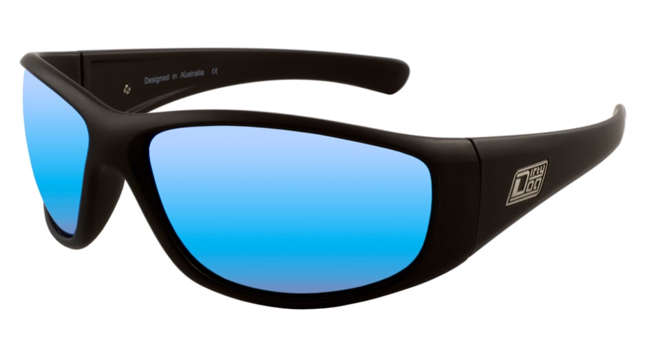 Dirty Dog Wolf Polarised Sunglasses - Black/Ice Blue