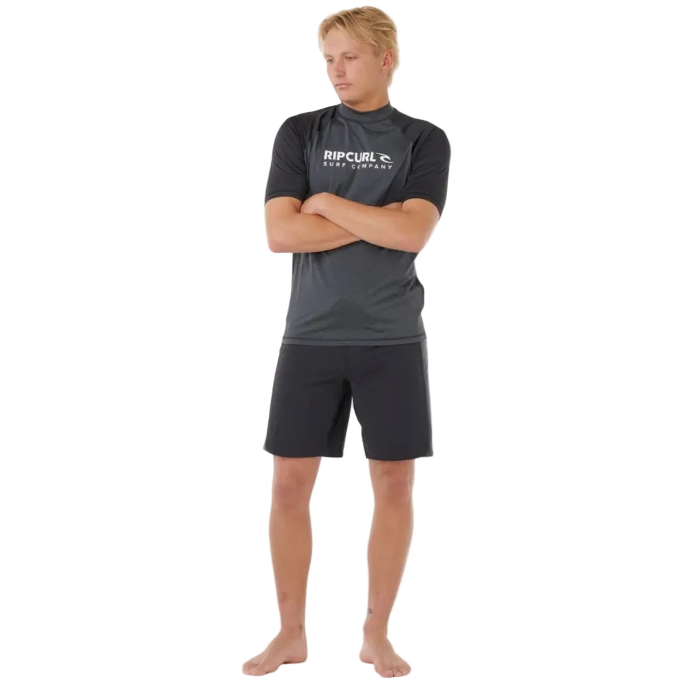 Rip Curl Shock UPF Rash Top - Black Marle