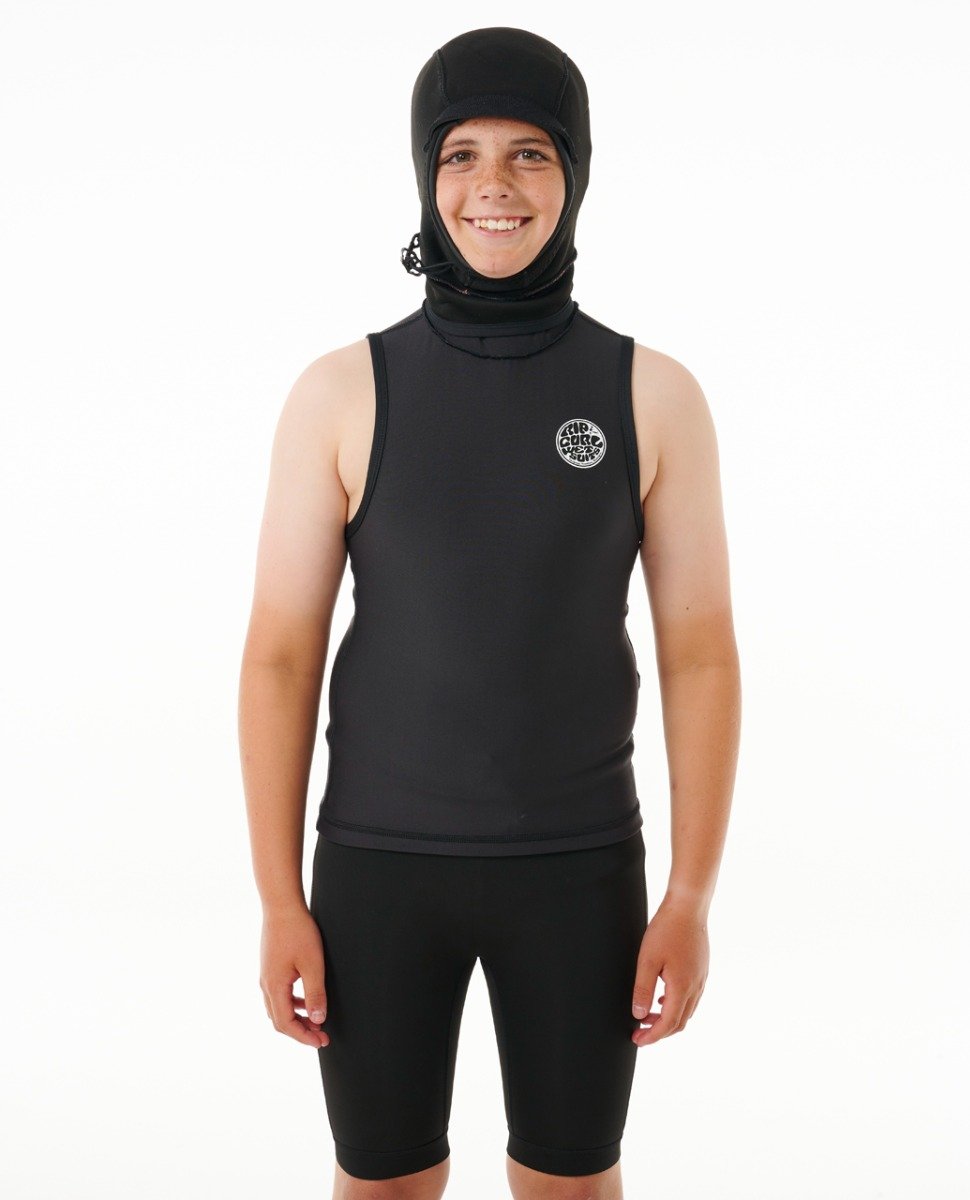 Rip Curl Kids F Bomb Polypro Hooded Vest - Black
