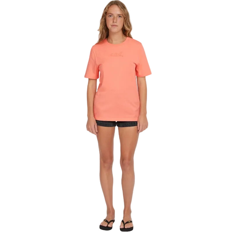 O'Neill Essentials Script Womens T-Shirt - Coral Pink
