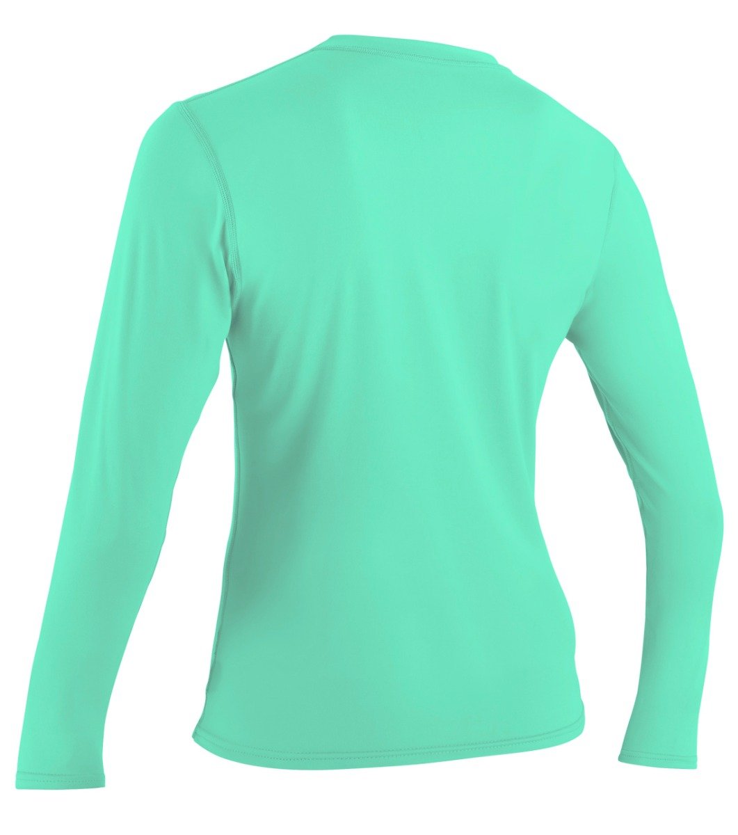 O'Neill Basic Skins Womens Long Sleeve Sun Shirt - Light Aqua - Back