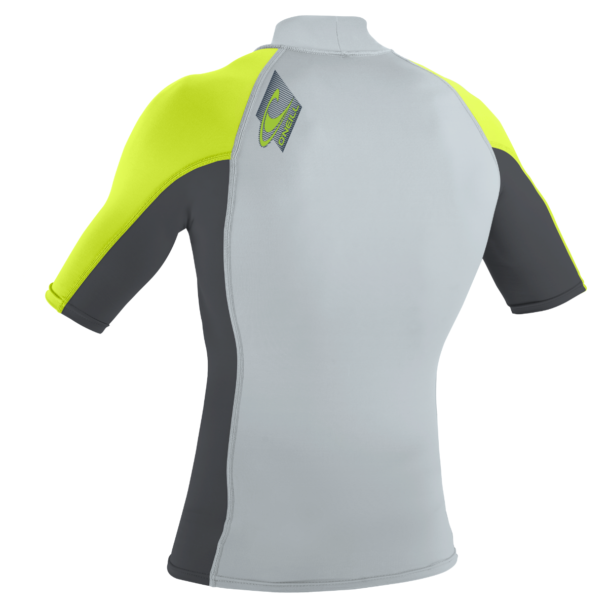 O'Neill Premium Youth Skins Short Sleeve Rash Guard - Grey/Graphite/Dayglo