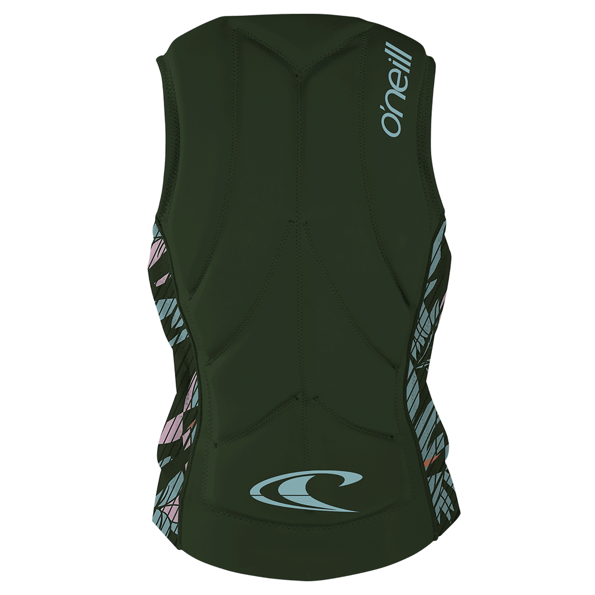 O'Neill Slasher Comp Womens Impact Vest - Dark Olive/ Baylen - Back