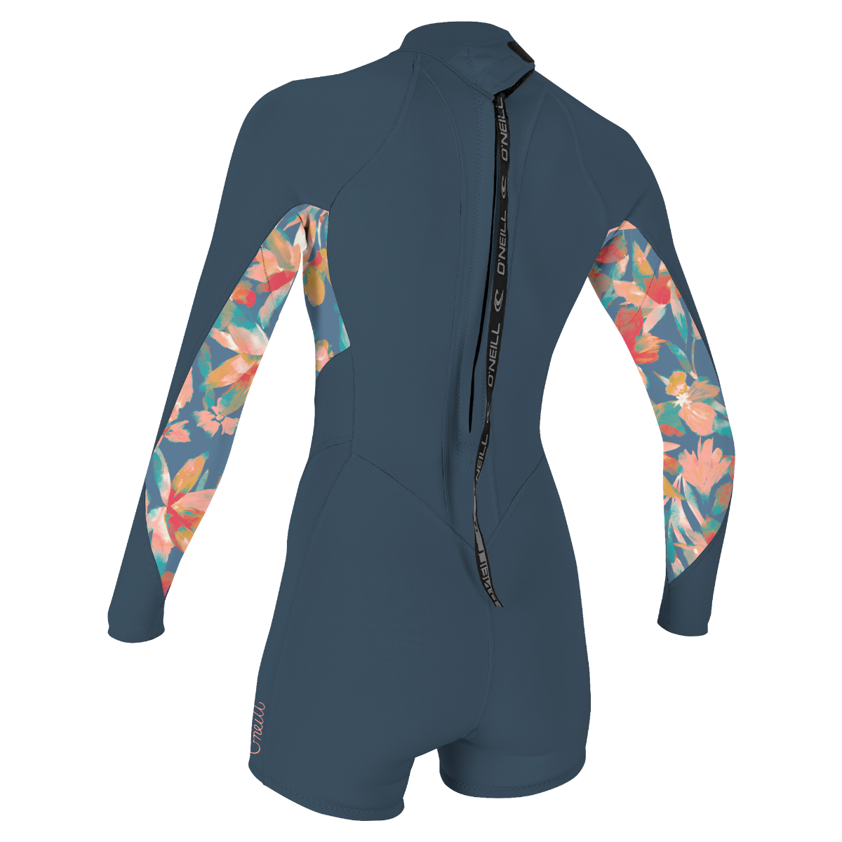 O'Neill Bahia 2/1mm Women's Back Zip Long Arm Shorty 2025 - Copenblu / Painted Tropics