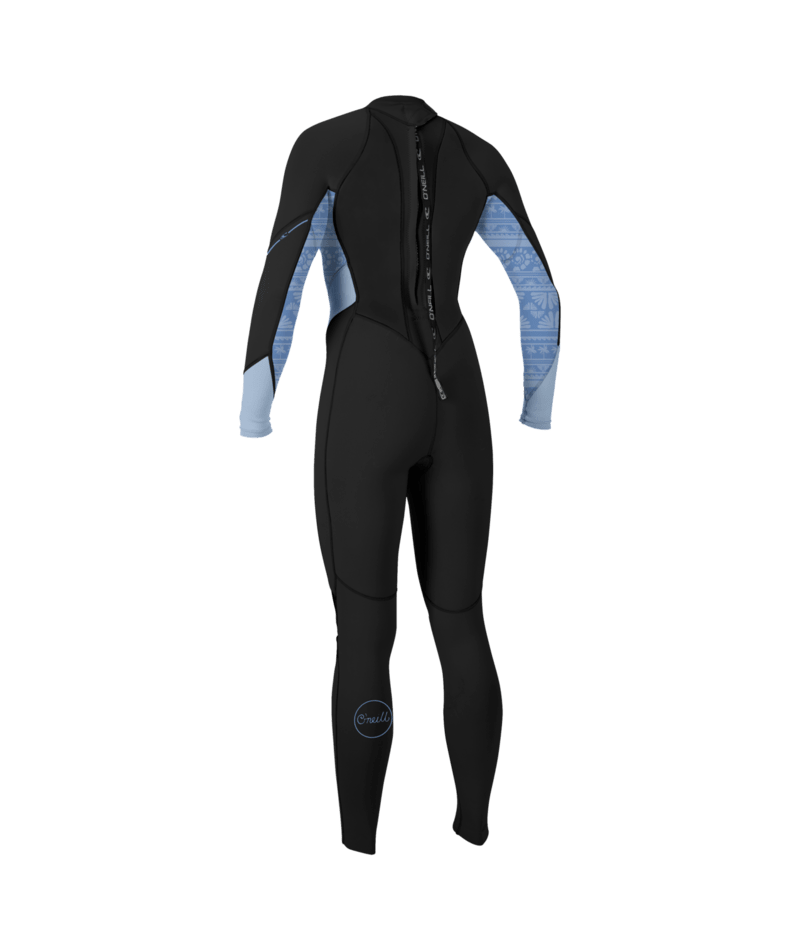 O'Neill Bahia 3/2mm Womens Back Zip Wetsuit 2026 - Black/Surf Abstract/Chambray Blue