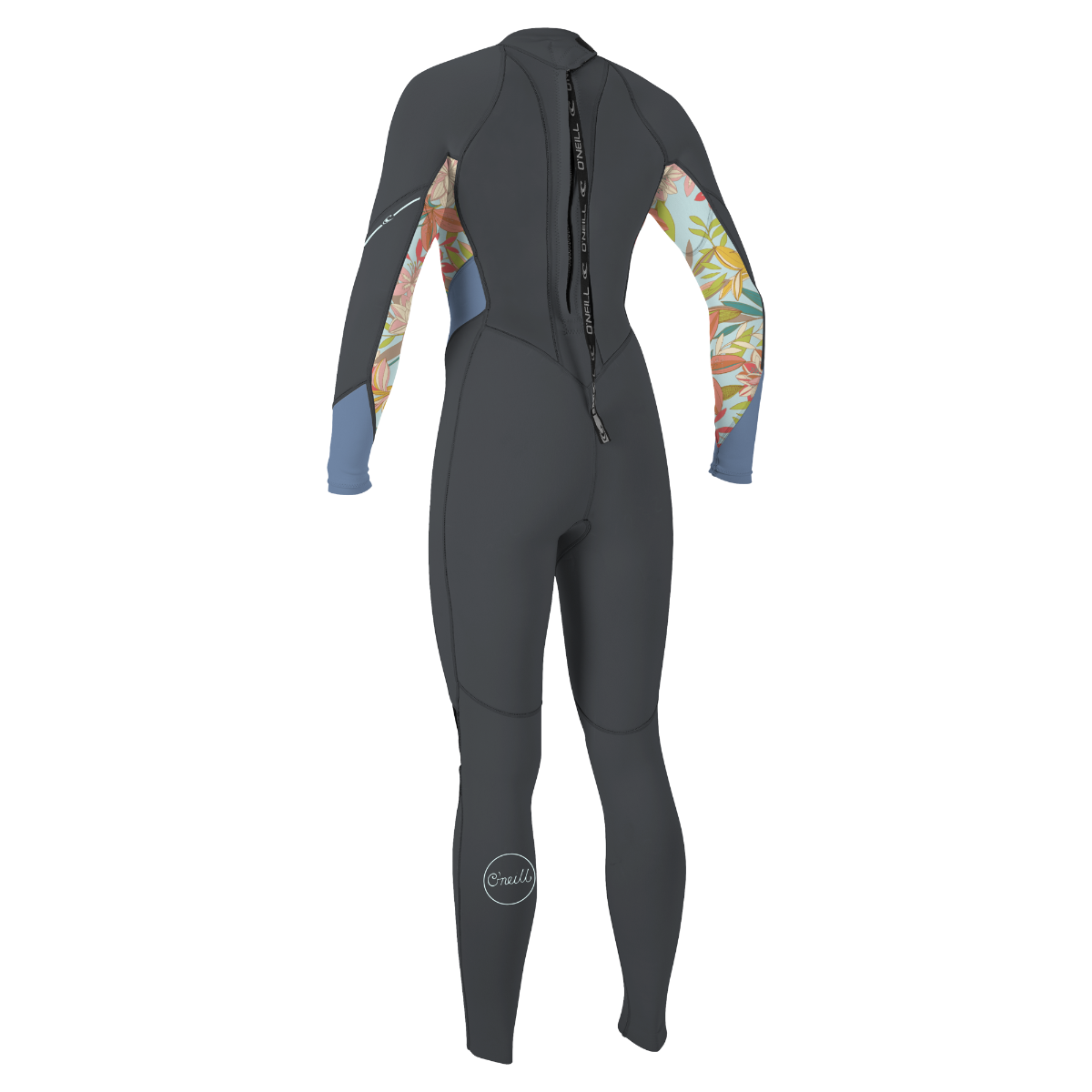 O'Neill Bahia 3/2mm Women's Back Zip Summer Wetsuit 2024 - Graphite/Dahlia/Infinity