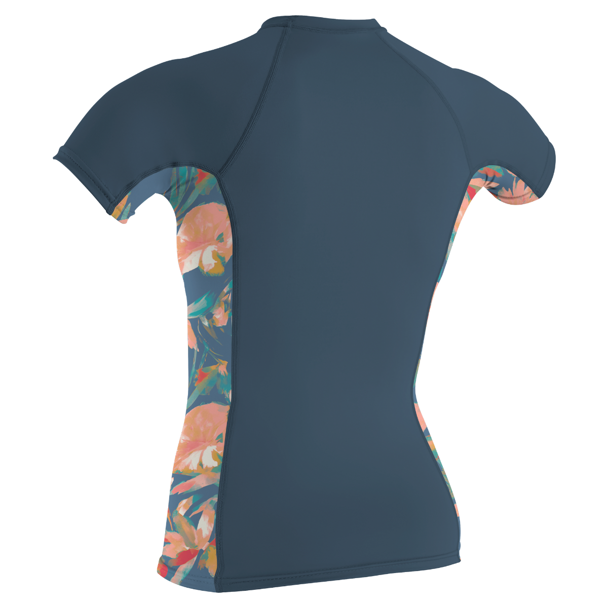 O'Neill Side Print Women's Short Sleeve Rash Guard - Copen Blue/Painted Tropics