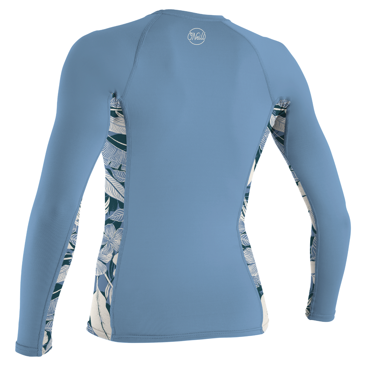 O'Neill Side Print Women's Long Sleeve Rash Guard - Faded Denim /Palmento Tropical