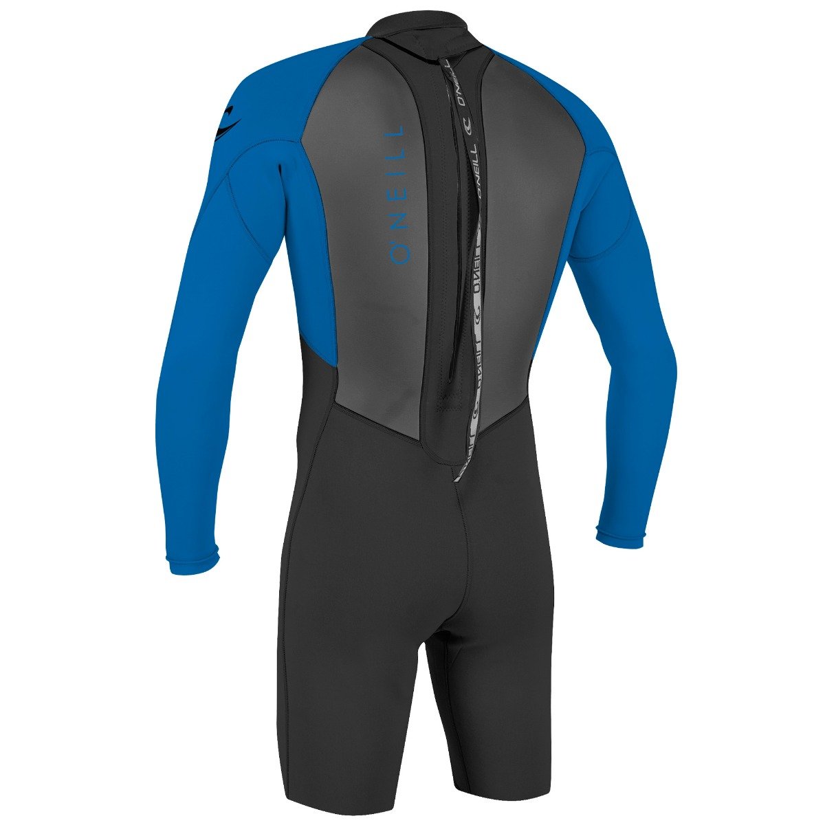 O'Neill Reactor II 2mm Youth Long Sleeve Back Zip Shorty Wetsuit - Black/Ocean - Back