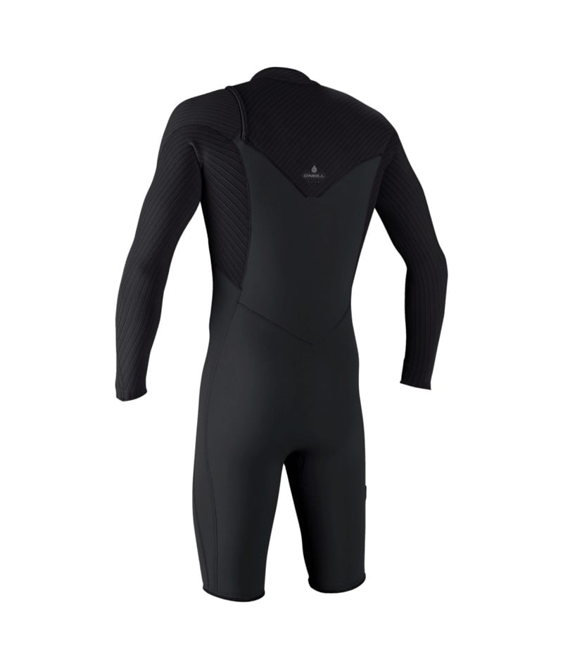 O'Neill Hyperfreak 2mm Men's Chest Zip L/S Shorty Wetsuit 2026 - Tempered Steel / Graphite
