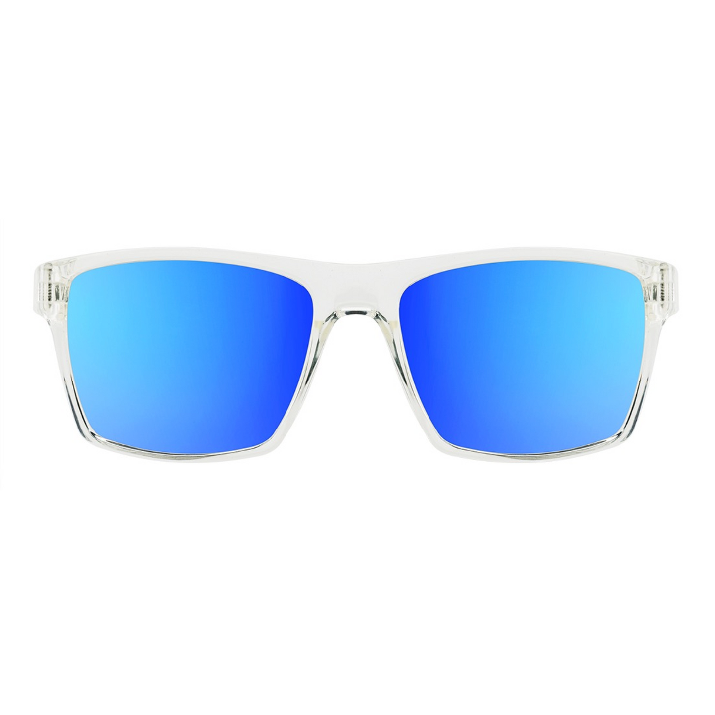 Dirty Dog Vendetta Sunglasses - Crystal / Grey / Blue Fusion Mirror Polarised