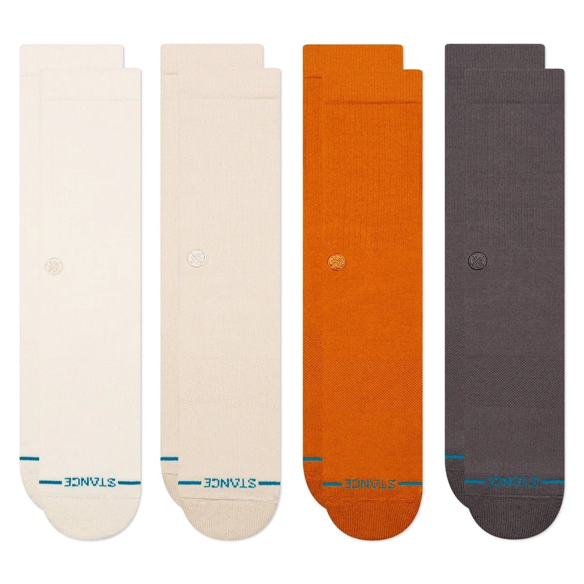 Stance Icon Crew Socks (4-pack) in Canvas