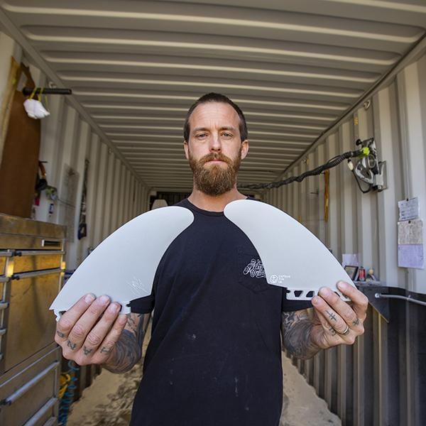 Captain Fin Jeff McCallum Twin Tab Keel Fin Set - Off White