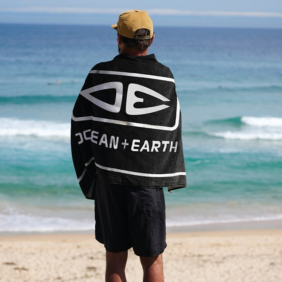Ocean & Earth Mens Priority Beach Towel Black - One Size - View On