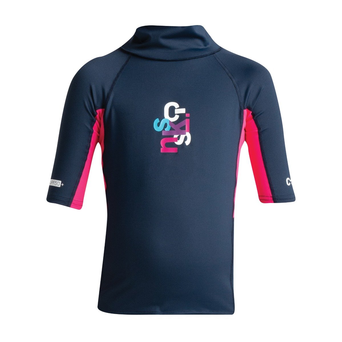 C Skins Rash X Junior Short Sleeve Vest - Slate/Magenta