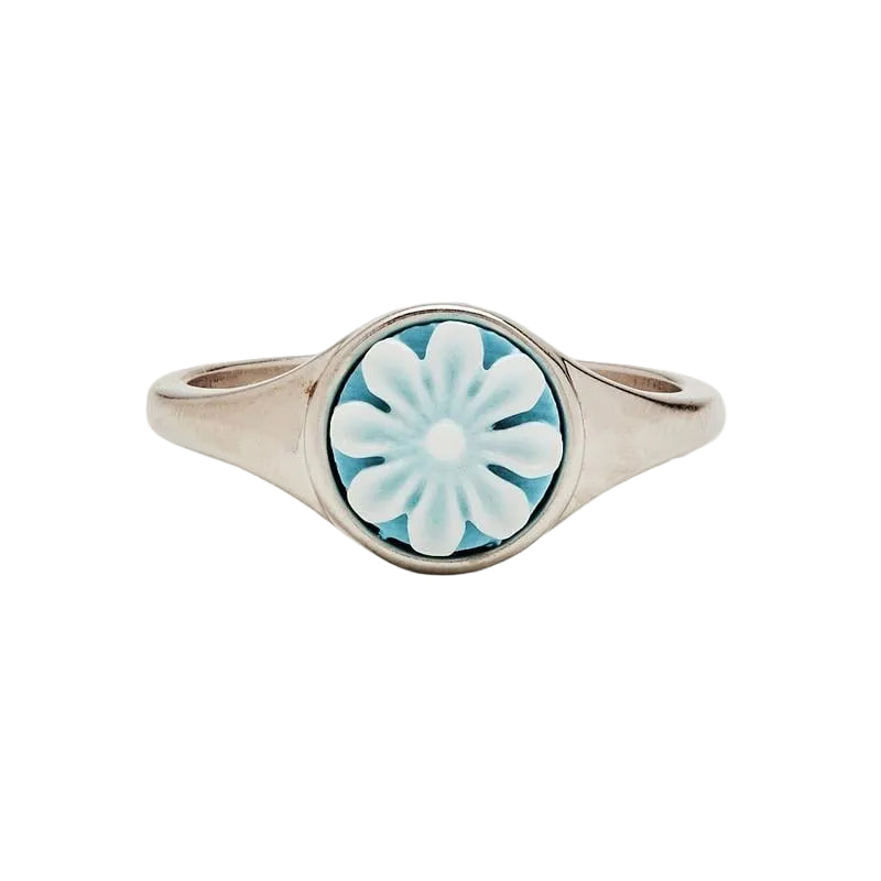 Pura Vida Cameo Ring in Silver - Full View