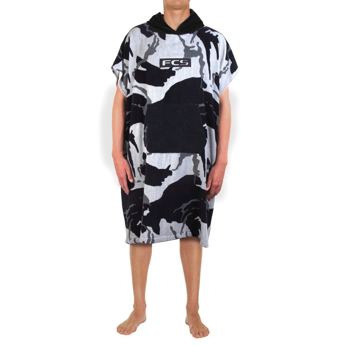 FCS Changing Towel Poncho - Grey Camo/Black