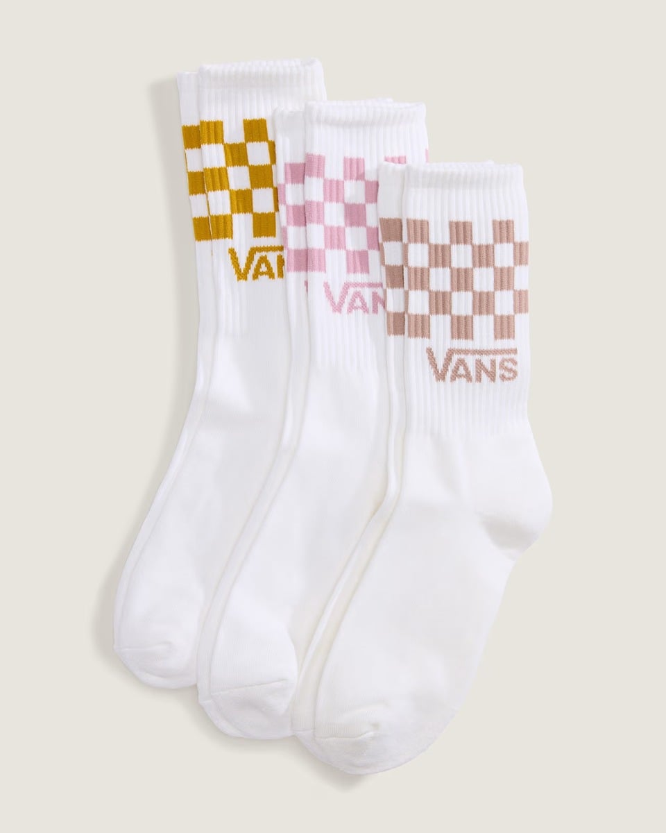 Vans Classic Check Crew Socks (3 Pairs) - Pink