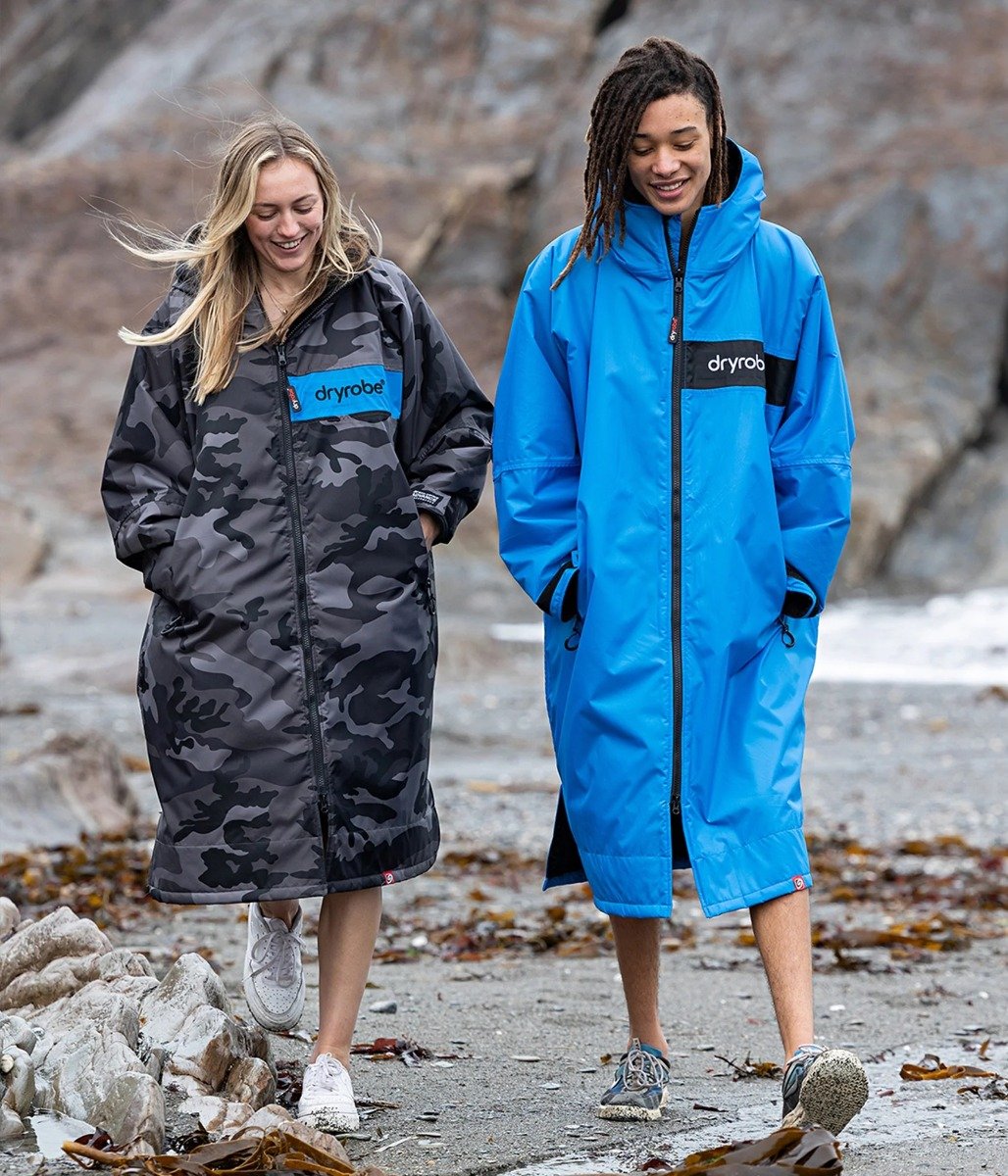 Dryrobe Advance Long Sleeve Remix Adult Changing Robe - Blue/Black