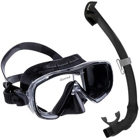Cressi Estrella + Seal Dry Mask and Snorkel Combo - Black