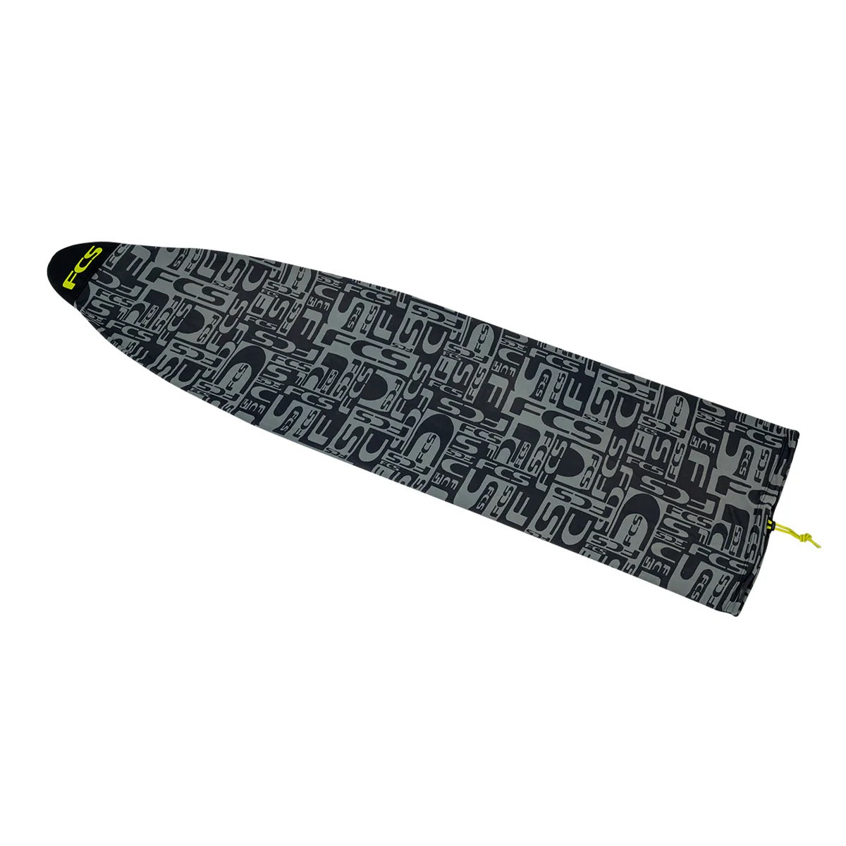 FCS Stretch Funboard Board Cover in Monogram Coal/Lime