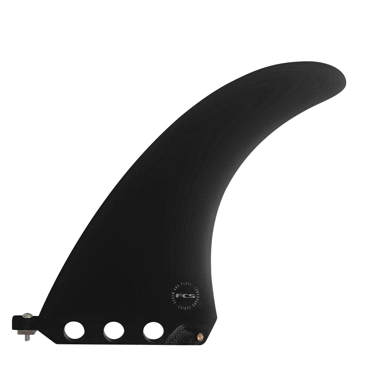 FCS Connect Screw and Plate Performance Glass 8-inch Longboard Fin in Black