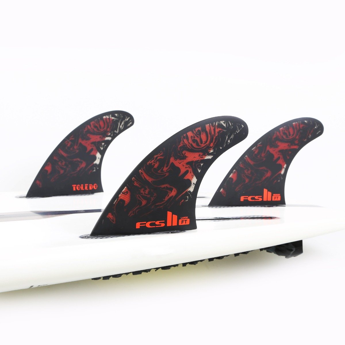 FCS II Filipe Toledo PC Thruster Fins - Black/Red