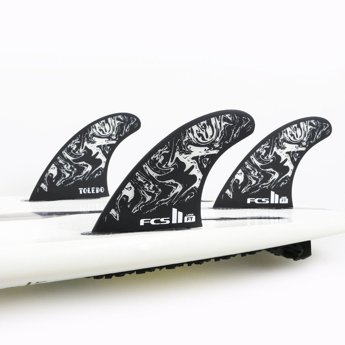 FCS II Filipe Toledo PC Thruster Fins - Black/White