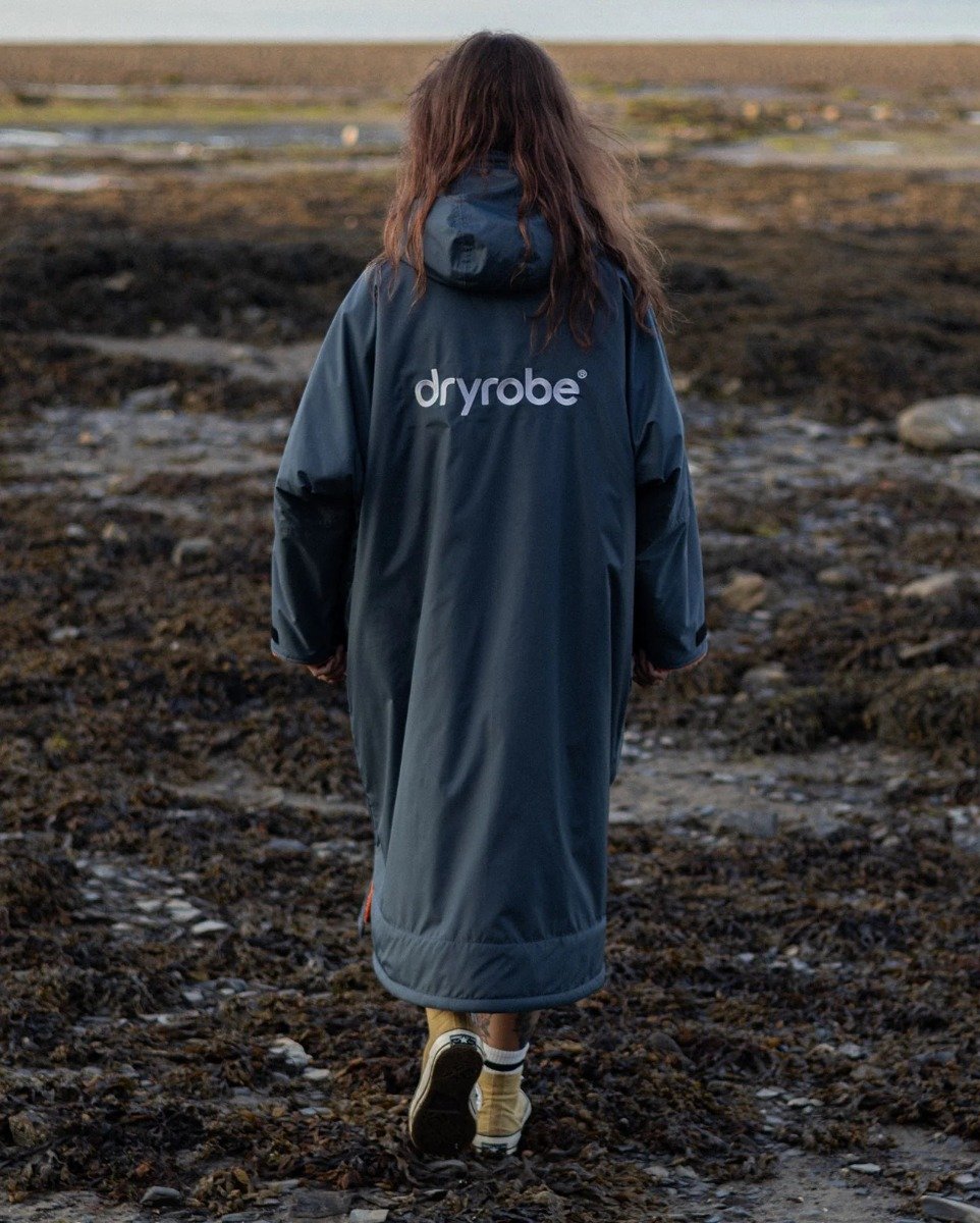 Dryrobe Advance Long Sleeve Changing Robe - Dark Grey / Orange