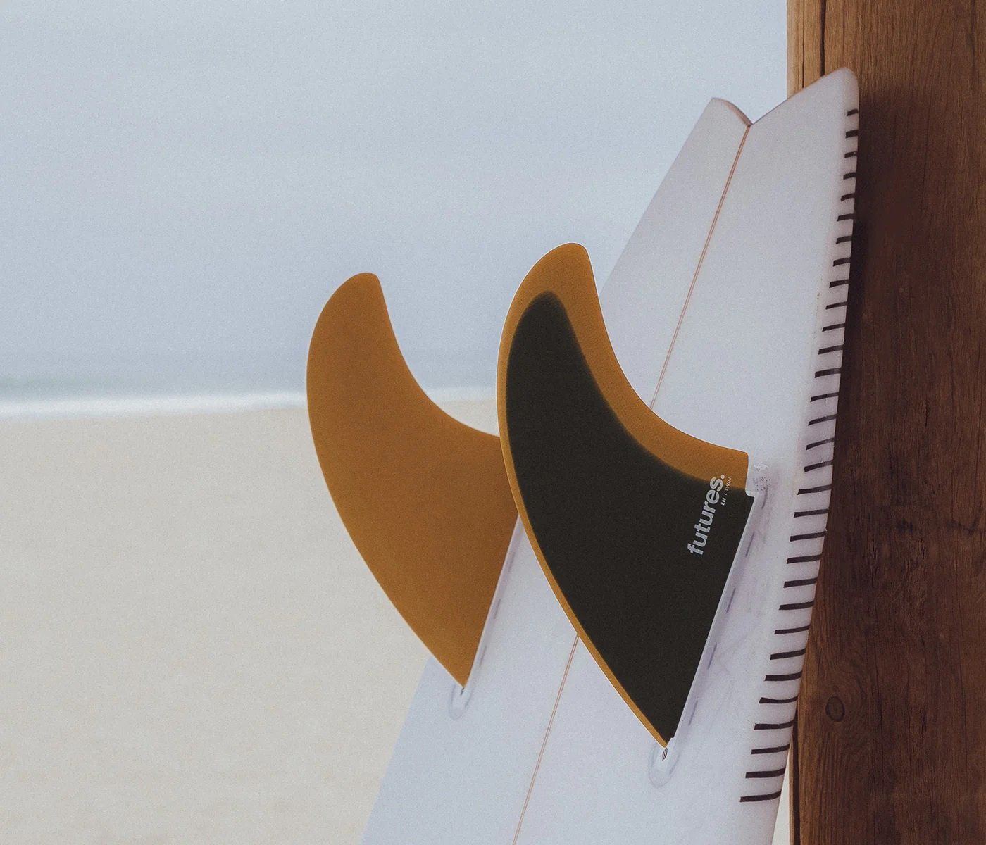 Futures EN Fibreglass Twin Fin - Slate/Ochre