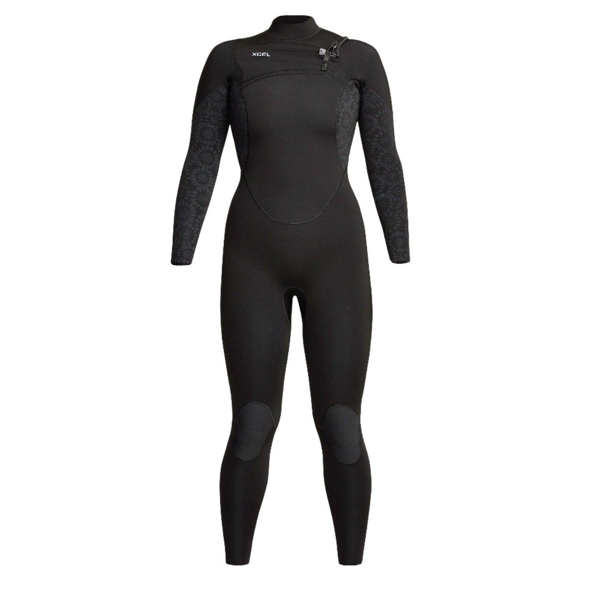 Xcel Comp X2 5/4mm Chest Zip Womens Wetsuit - Black / Flower - Full View