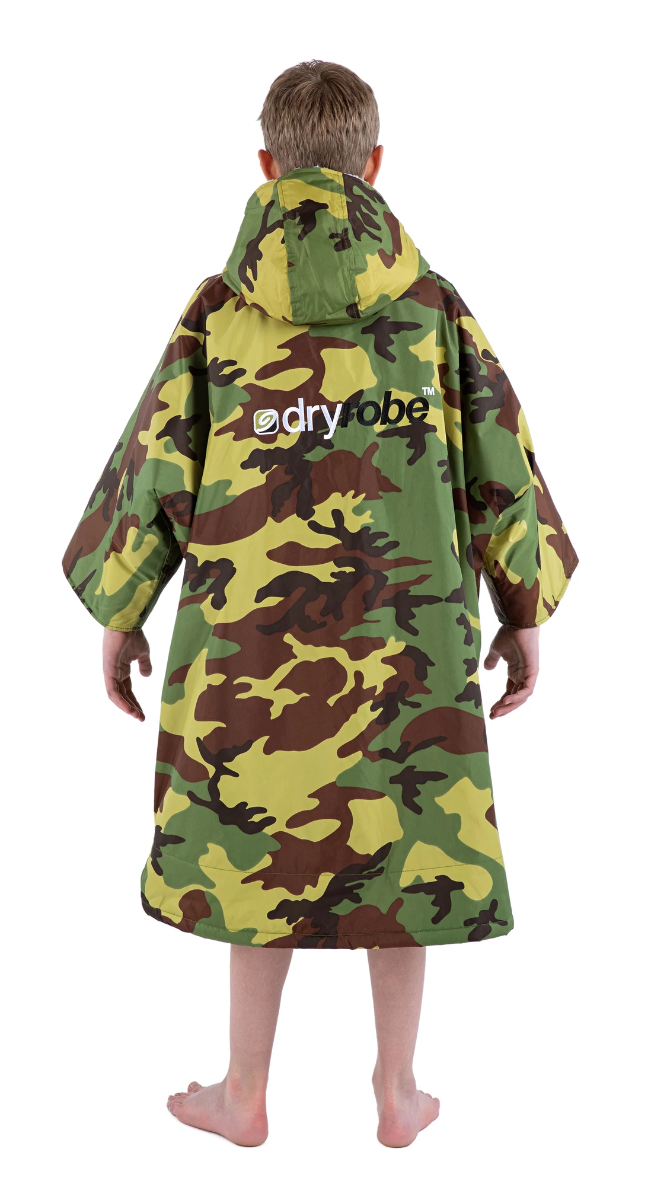 Dryrobe Advanced Short Sleeve Kids Age 10-13 - Camo / Grey