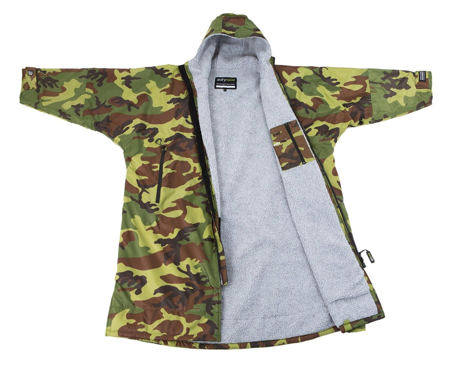 Dryrobe Advanced Long Sleeve 2021 - Camo/Grey - Front Full View