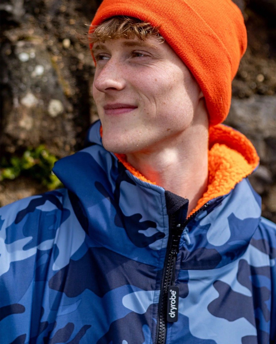Dryrobe Advance Long Sleeve Changing Robe - Blue Camo / Orange