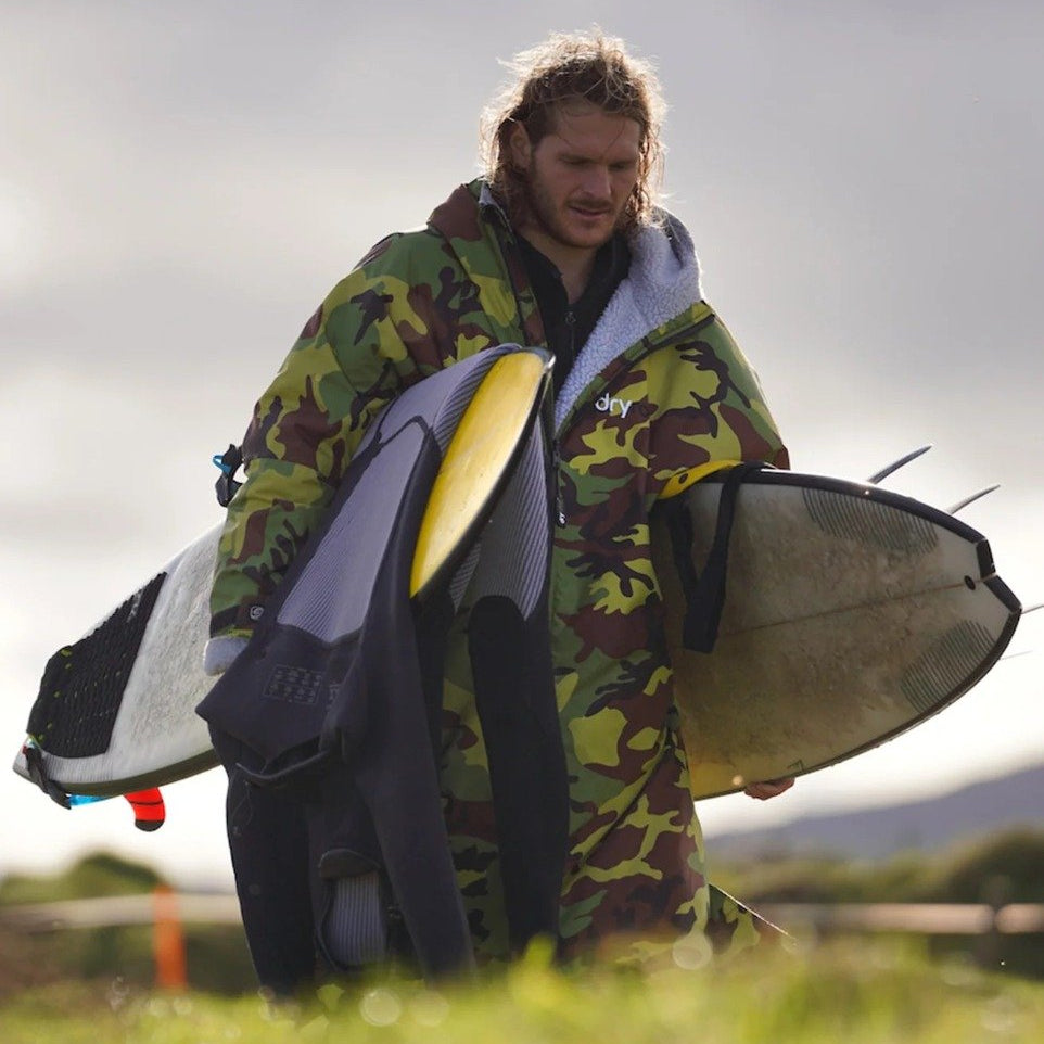 Dryrobe Advance Long Sleeve Changing Robe - Camo / Grey