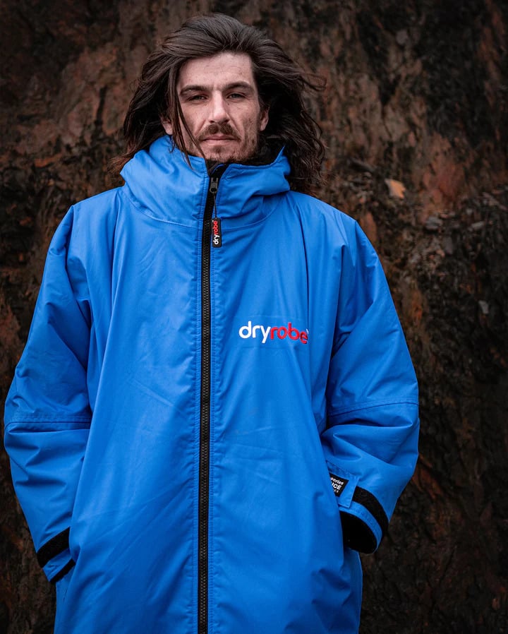 Dryrobe Advance Long Sleeve Changing Robe - Cobalt Blue / Black