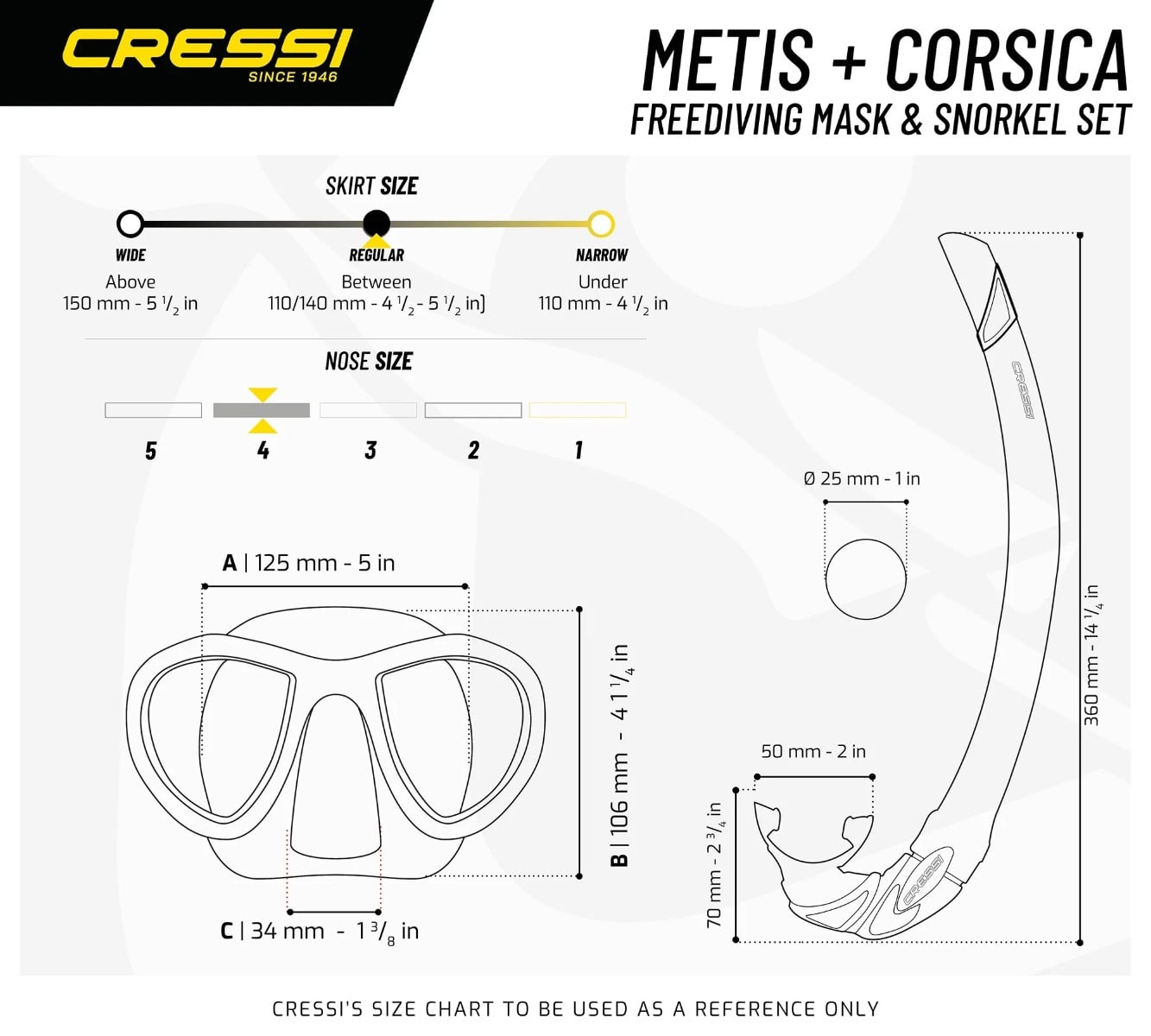 Cressi Metis + Corsica Snorkel Combo - Black / Camo Black