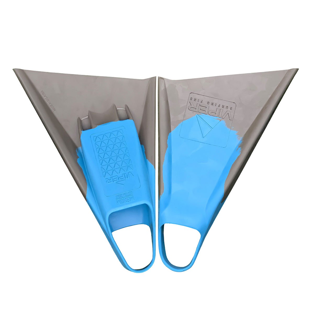Mike Stewart Delta Icon Bodyboarding Fins - Sky Blue/Charcoal - Full View